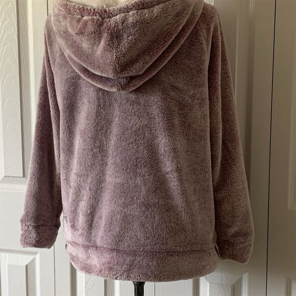 Member's‎ Mark Women's Cozy Plush Pullover Hoodie Wine/Cream Size S - Picture 3 of 13